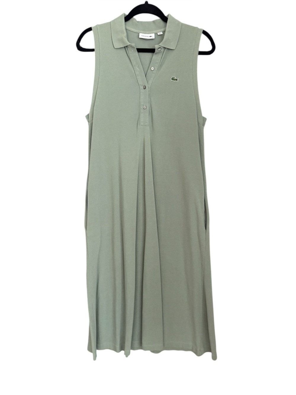 Lacoste Women’s Green Sleeveless Pique Polo Dress Size 40 M